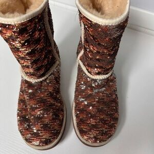UGG Sequin-Embellished Brown Boots